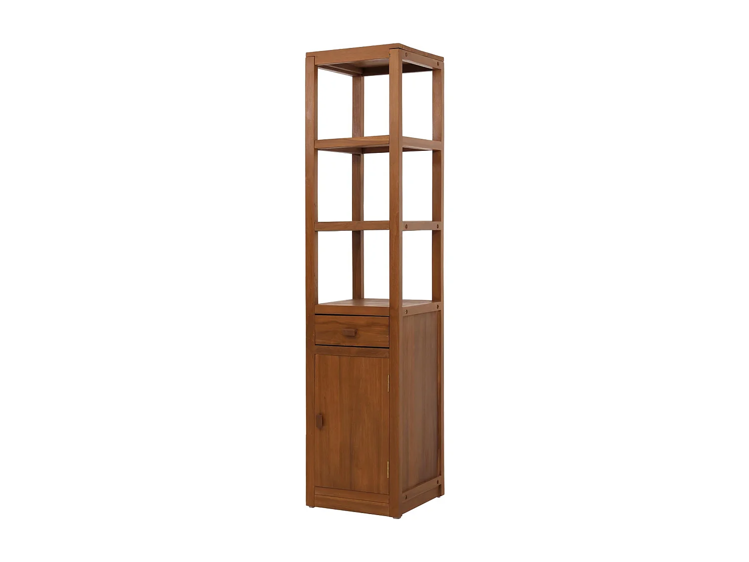 Set da bagno MCW-M86, mobile lavabo, 2 scaffali alti, armadietto con specchio, tappetino, teak di alta qualità classe B