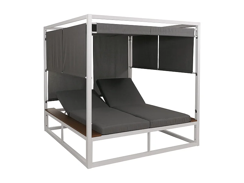 Lounge-tuinset MCW-M63b,  wit kussen grijs