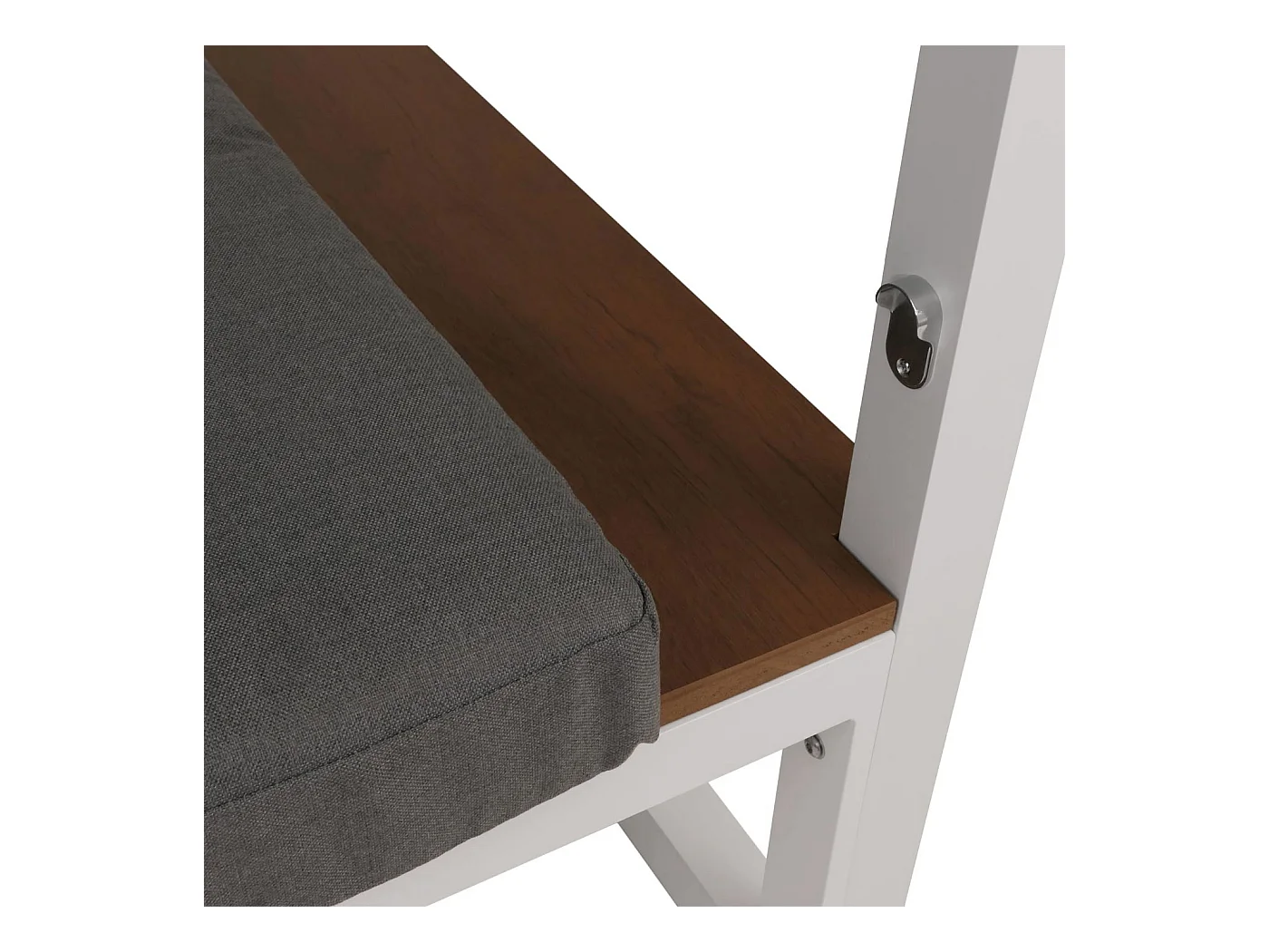 Leżak ogrodowy MCW-M63b,  biała poduszka szara