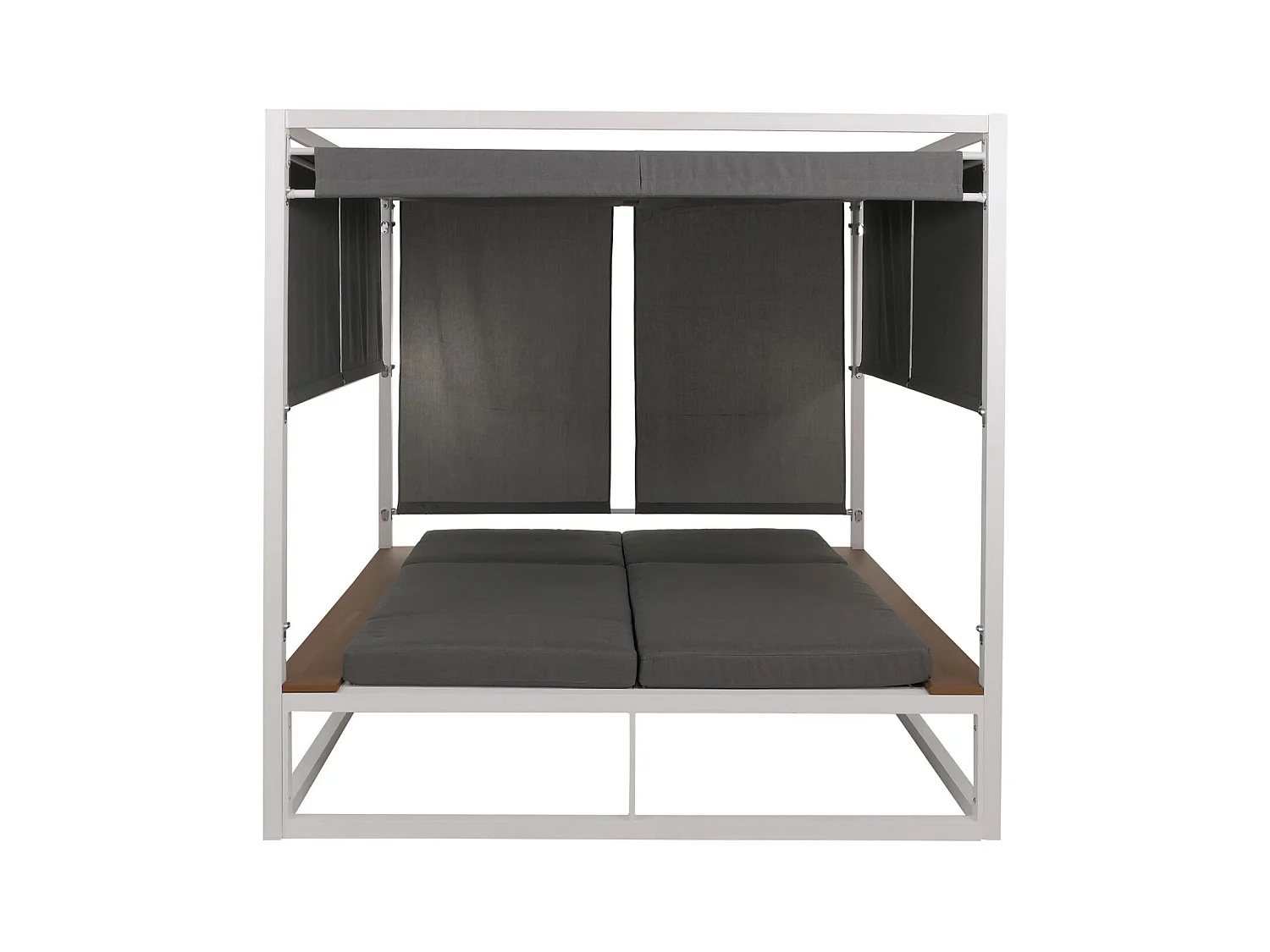 Leżak ogrodowy MCW-M63b,  biała poduszka szara