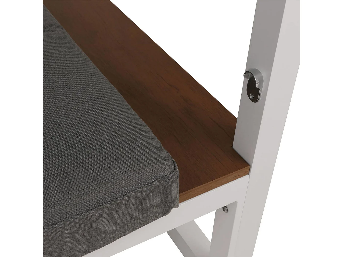 Leżak ogrodowy MCW-M63b,  biała poduszka szara