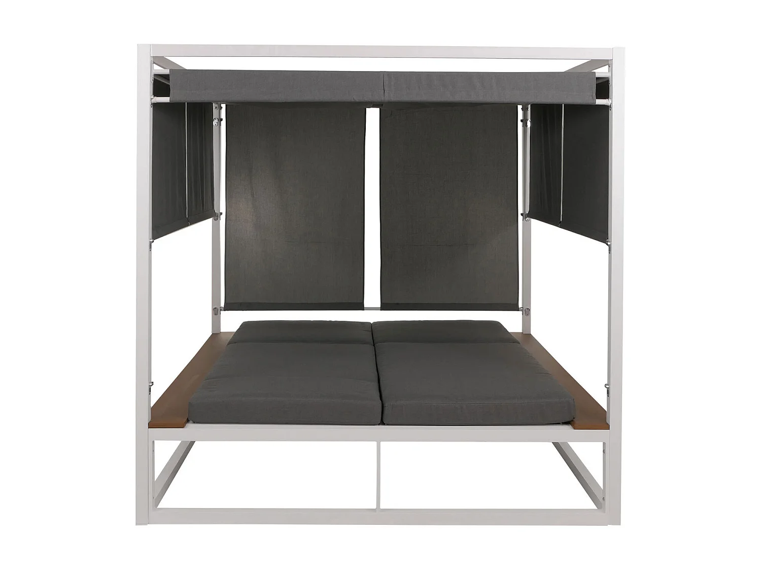 Leżak ogrodowy MCW-M63b,  biała poduszka szara