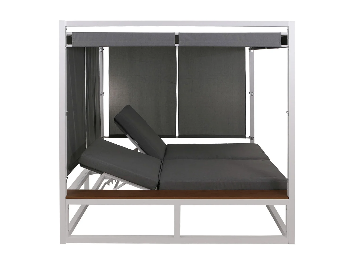 Leżak ogrodowy MCW-M63b,  biała poduszka szara