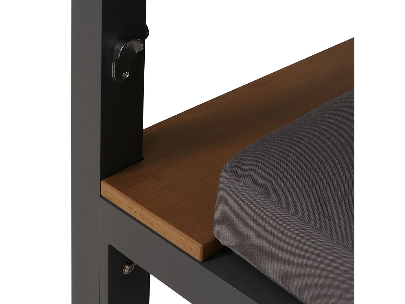 Lounge-Gartenliege MCW-M63b, Dunkelgrau Polster dunkelgrau