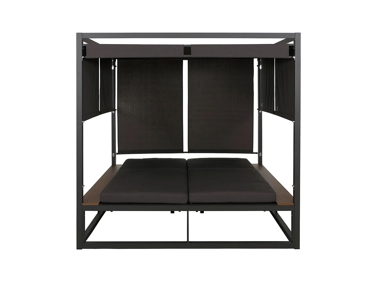 Lounge-Gartenliege MCW-M63b, Dunkelgrau Polster dunkelgrau