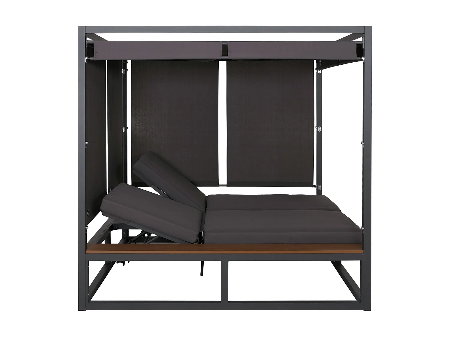 Lounge-Gartenliege MCW-M63b, Dunkelgrau Polster dunkelgrau