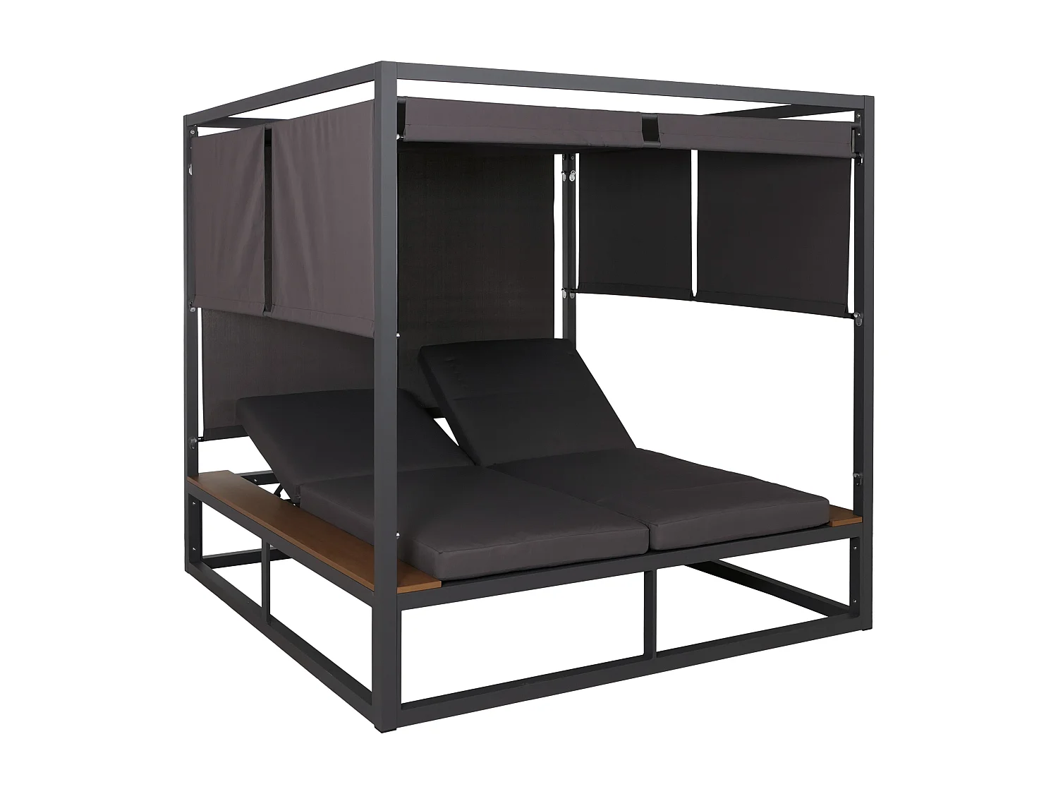 Leżak ogrodowy MCW-M63b,  ciemnoszary Poduszka ciemnoszary