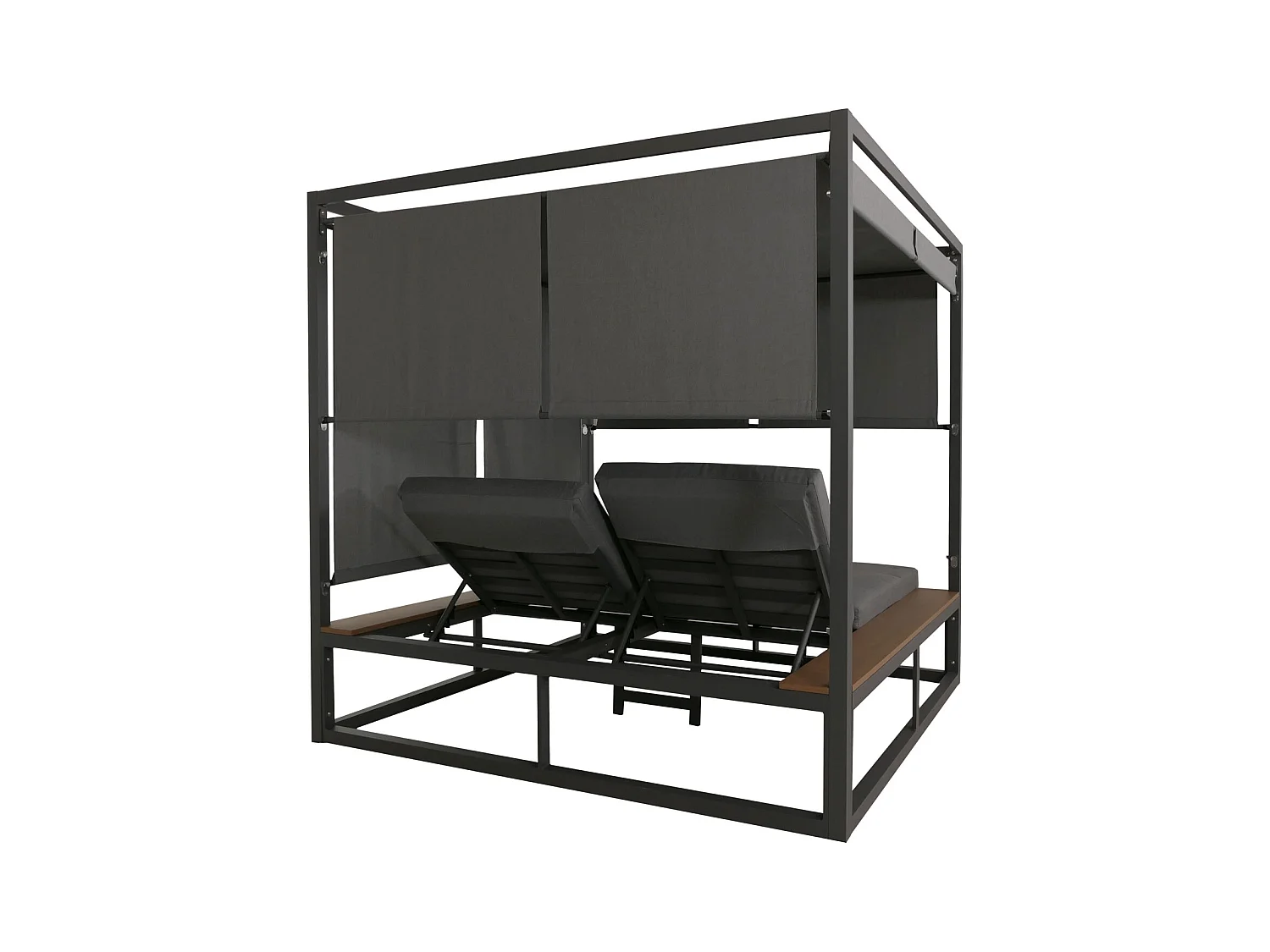 Leżak ogrodowy MCW-M63b,  ciemnoszary poduszka szary