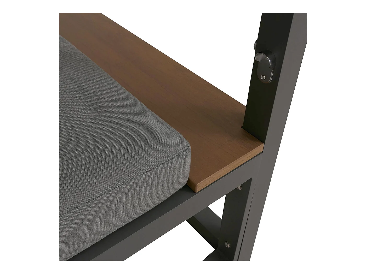 Leżak ogrodowy MCW-M63b,  ciemnoszary poduszka szary