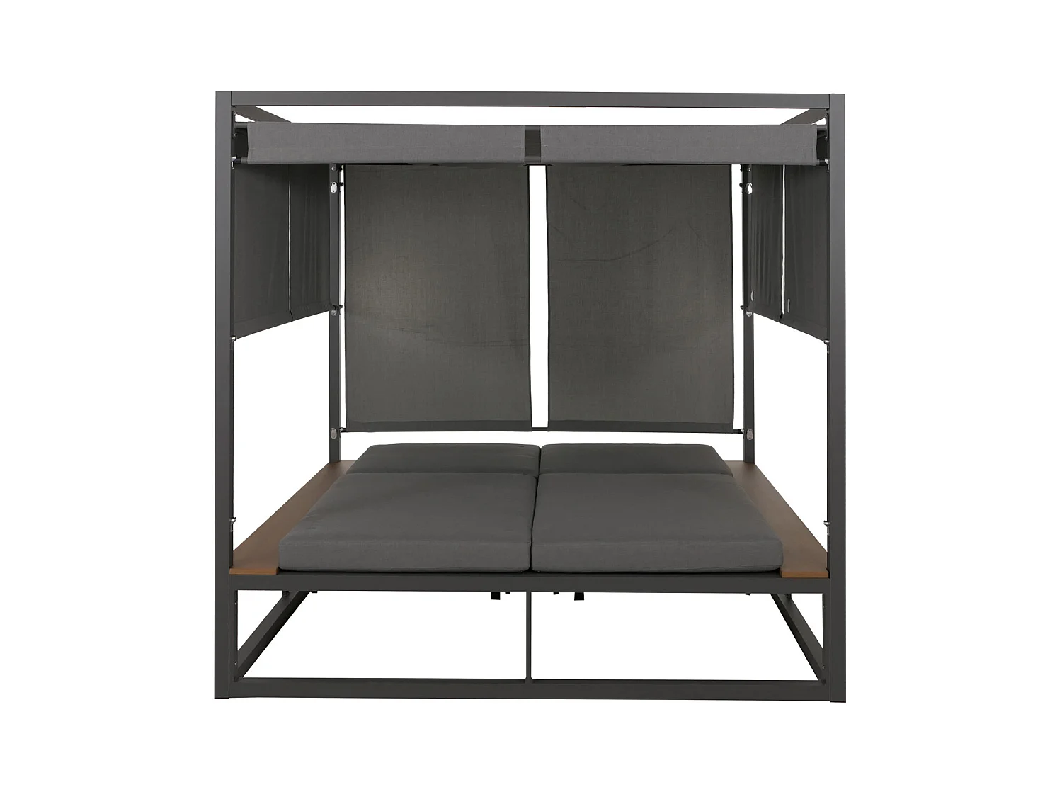 Leżak ogrodowy MCW-M63b,  ciemnoszary poduszka szary