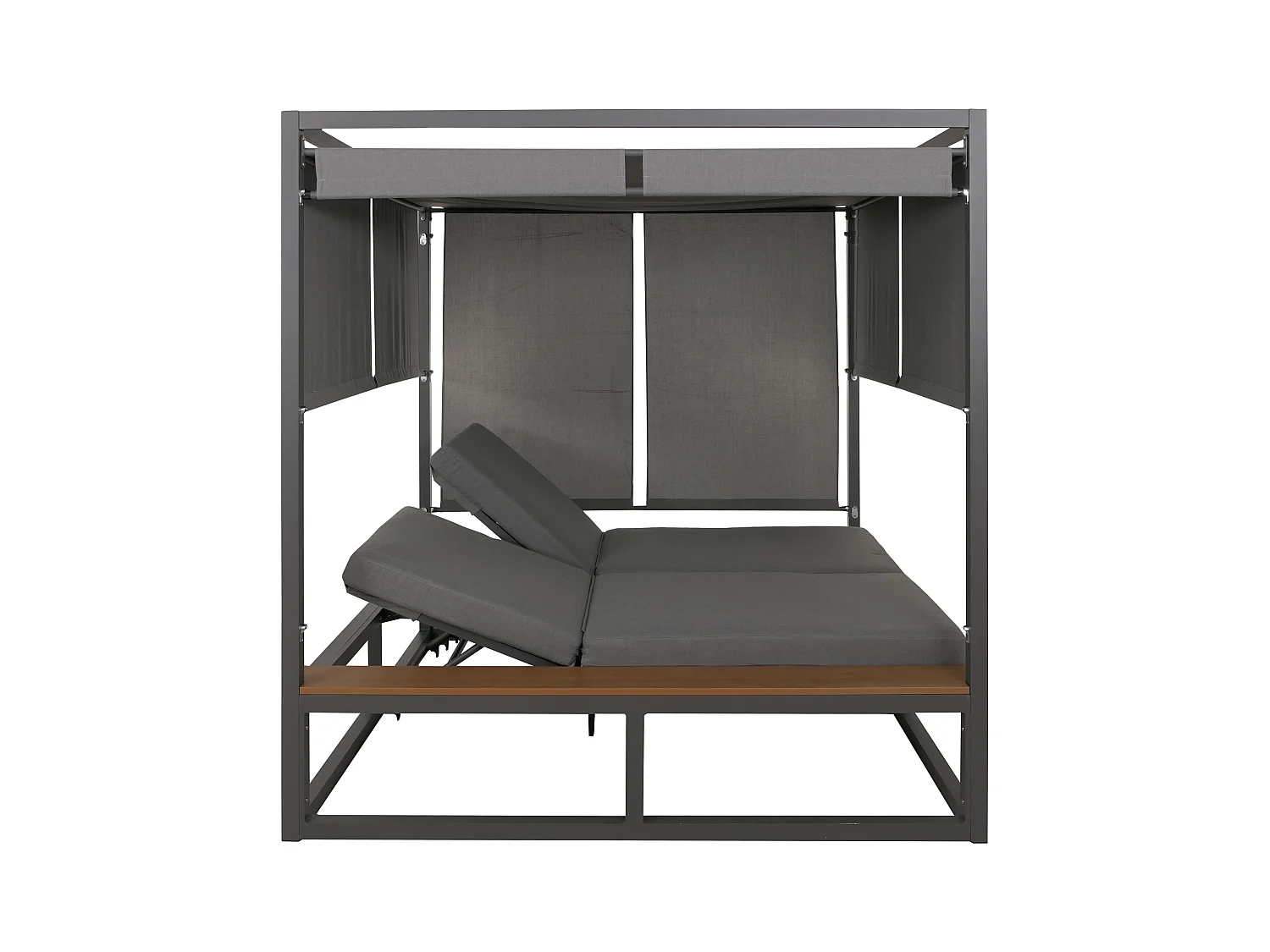 Leżak ogrodowy MCW-M63b,  ciemnoszary poduszka szary