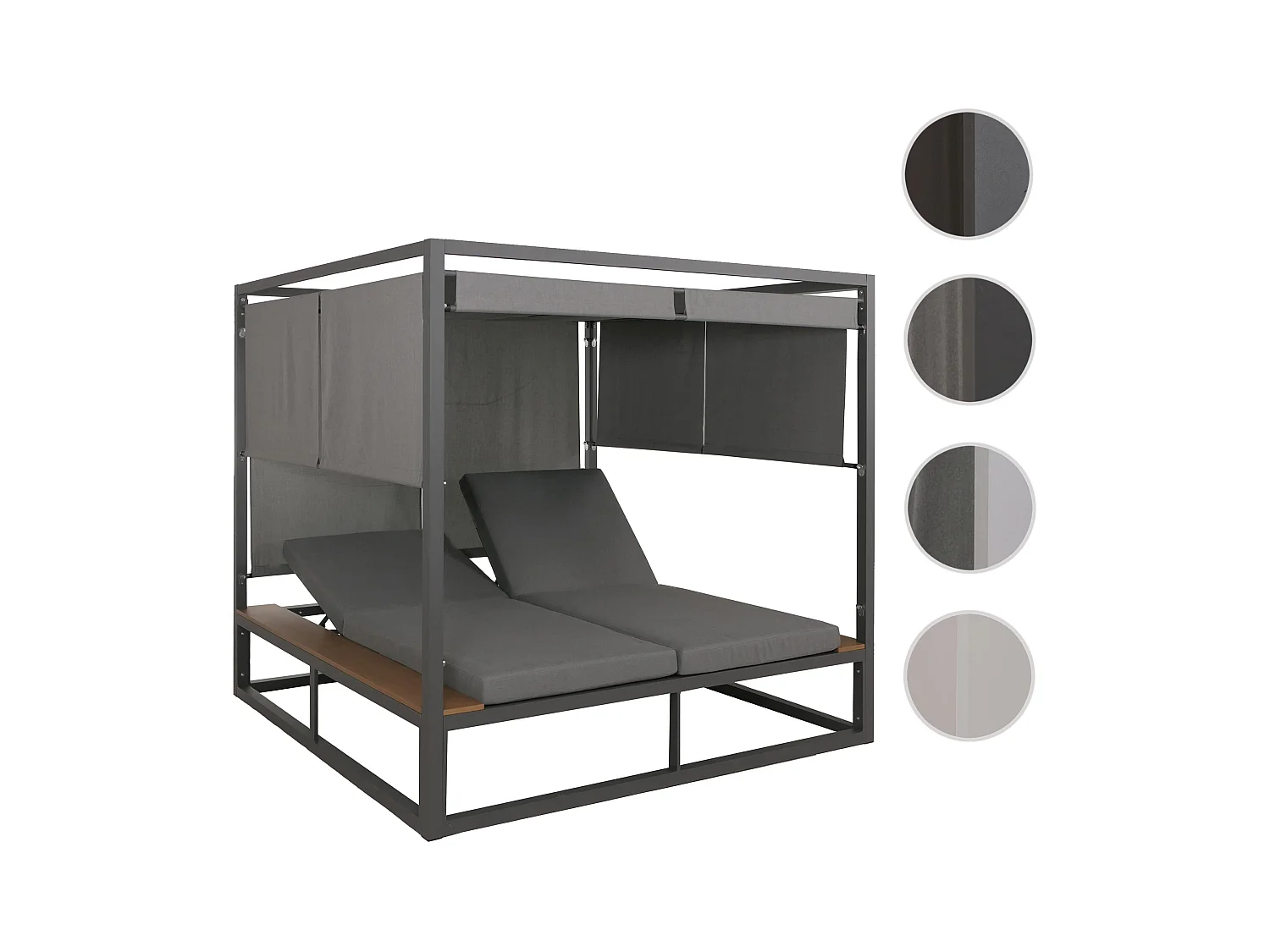 Leżak ogrodowy MCW-M63b,  ciemnoszary poduszka szary