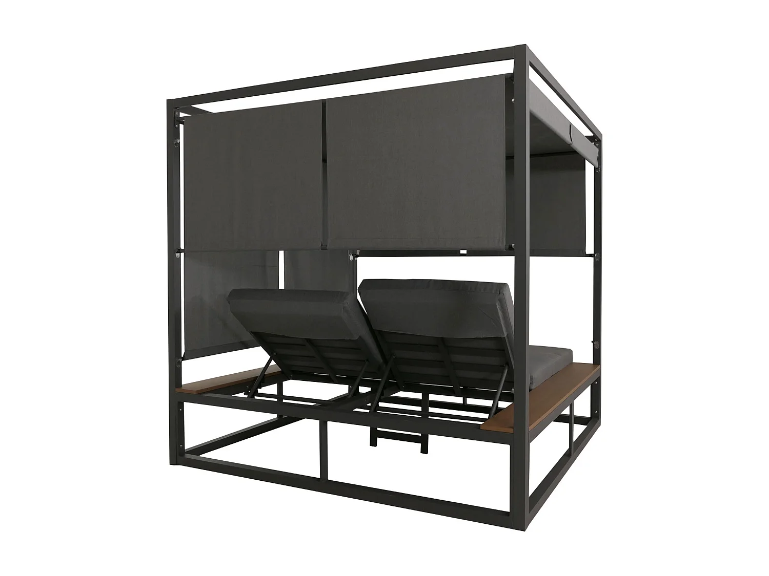 Leżak ogrodowy MCW-M63b,  ciemnoszary poduszka szary