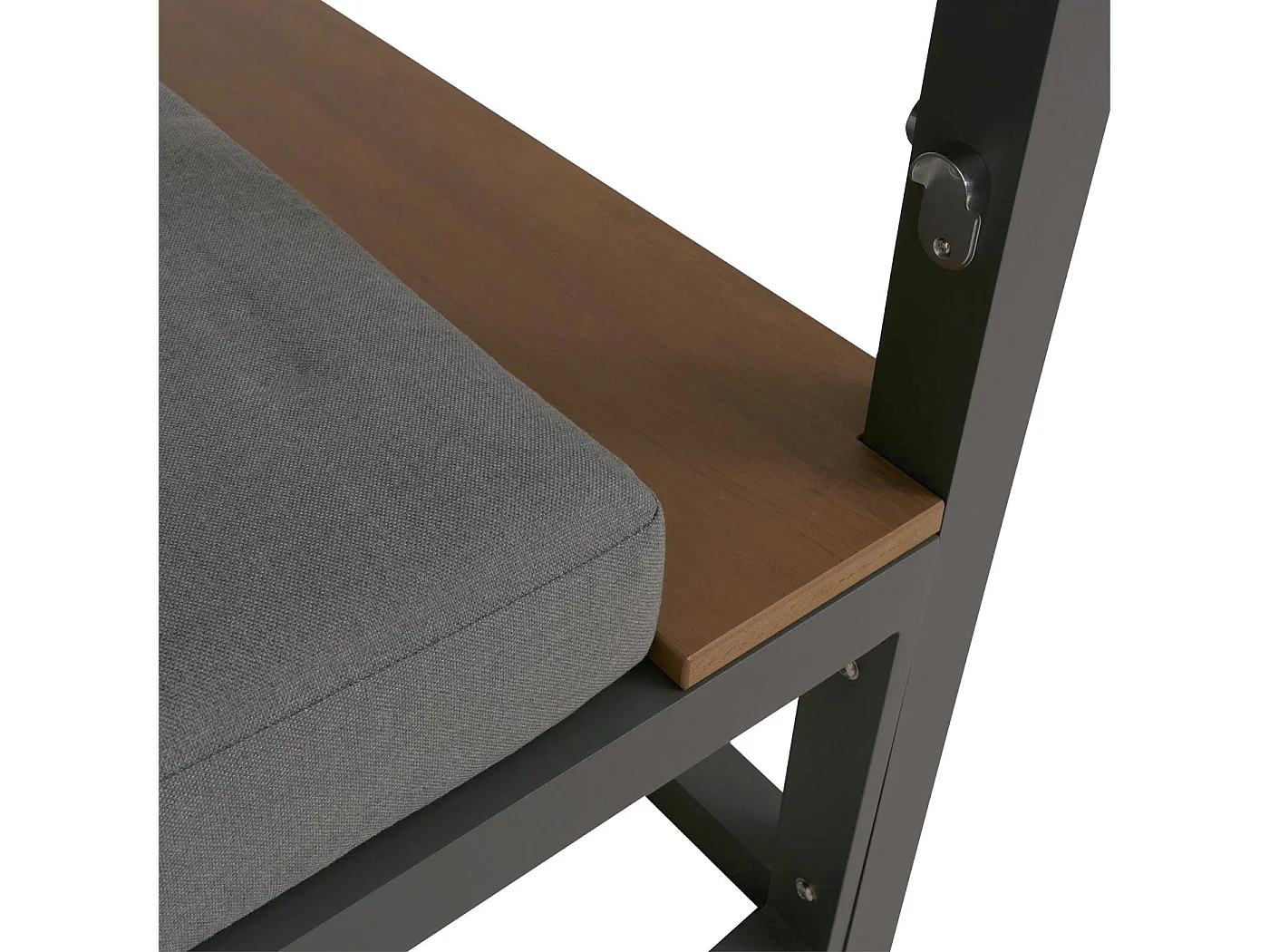 Leżak ogrodowy MCW-M63b,  ciemnoszary poduszka szary