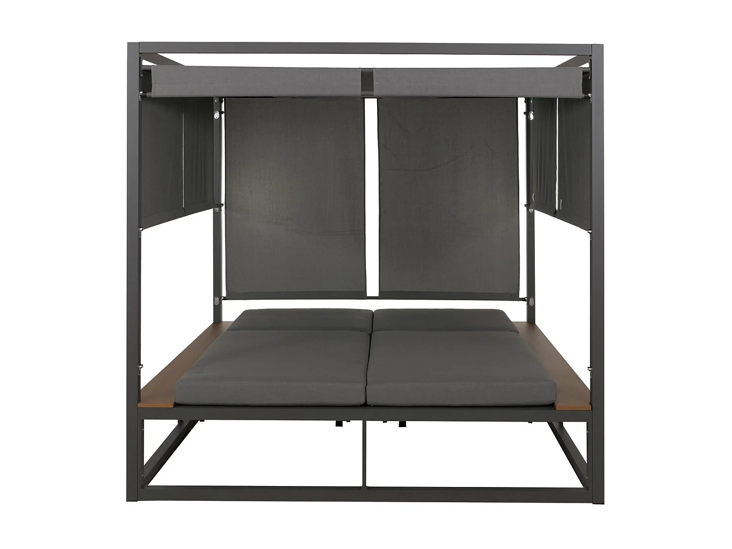 Leżak ogrodowy MCW-M63b,  ciemnoszary poduszka szary