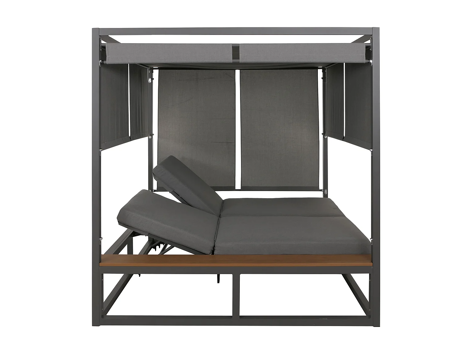 Leżak ogrodowy MCW-M63b,  ciemnoszary poduszka szary