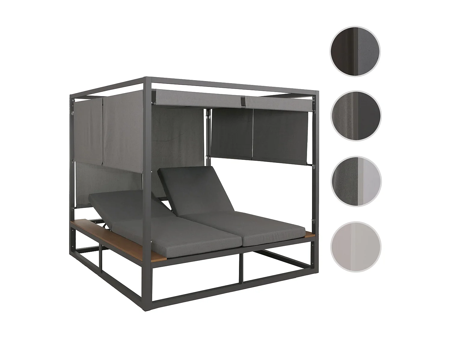 Leżak ogrodowy MCW-M63b,  ciemnoszary poduszka szary