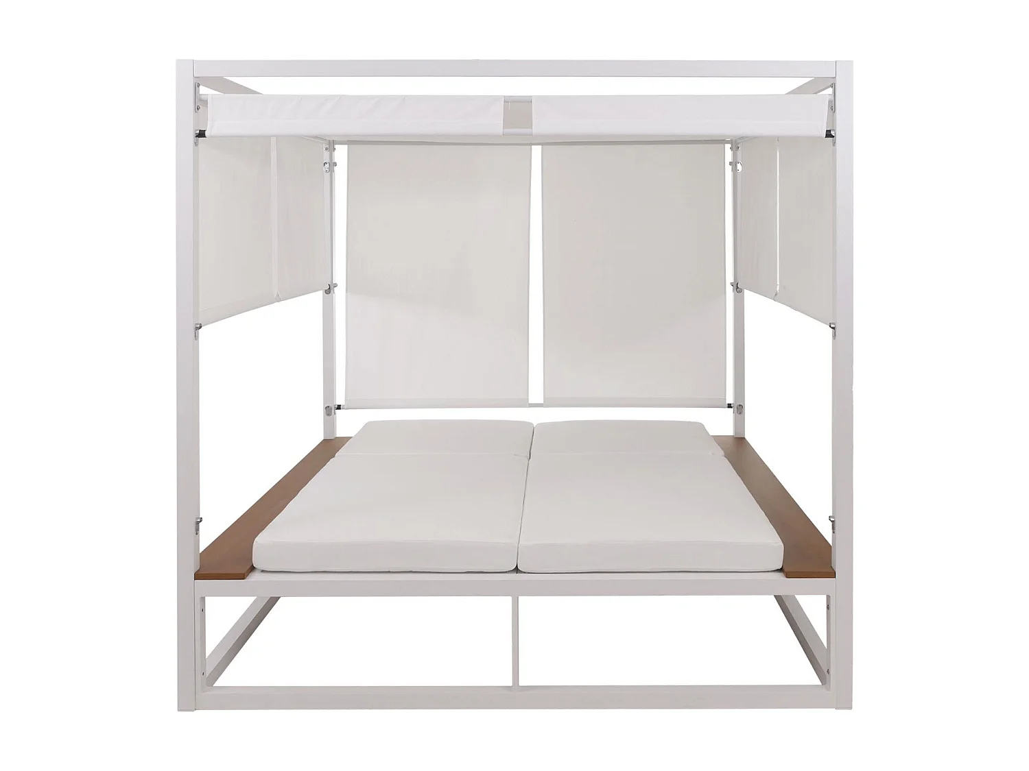 Lounge-Gartenliege MCW-M63b, Weiß Polster creme