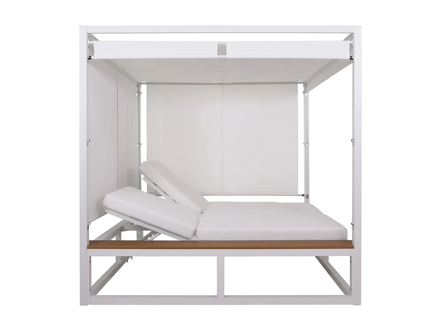 Lounge-Gartenliege MCW-M63b, Weiß Polster creme