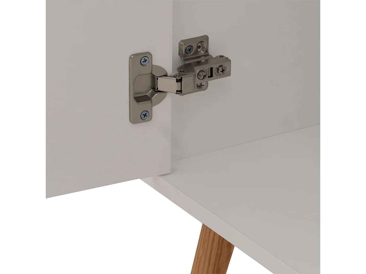 Credenza MCW-N89, mobile cassettiera, motivo a spina di pesce in legno melaminico, 88x150x40cm ~ bianco