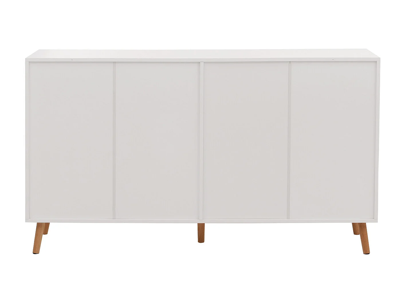 Credenza MCW-N89, mobile cassettiera, motivo a spina di pesce in legno melaminico, 88x150x40cm ~ bianco