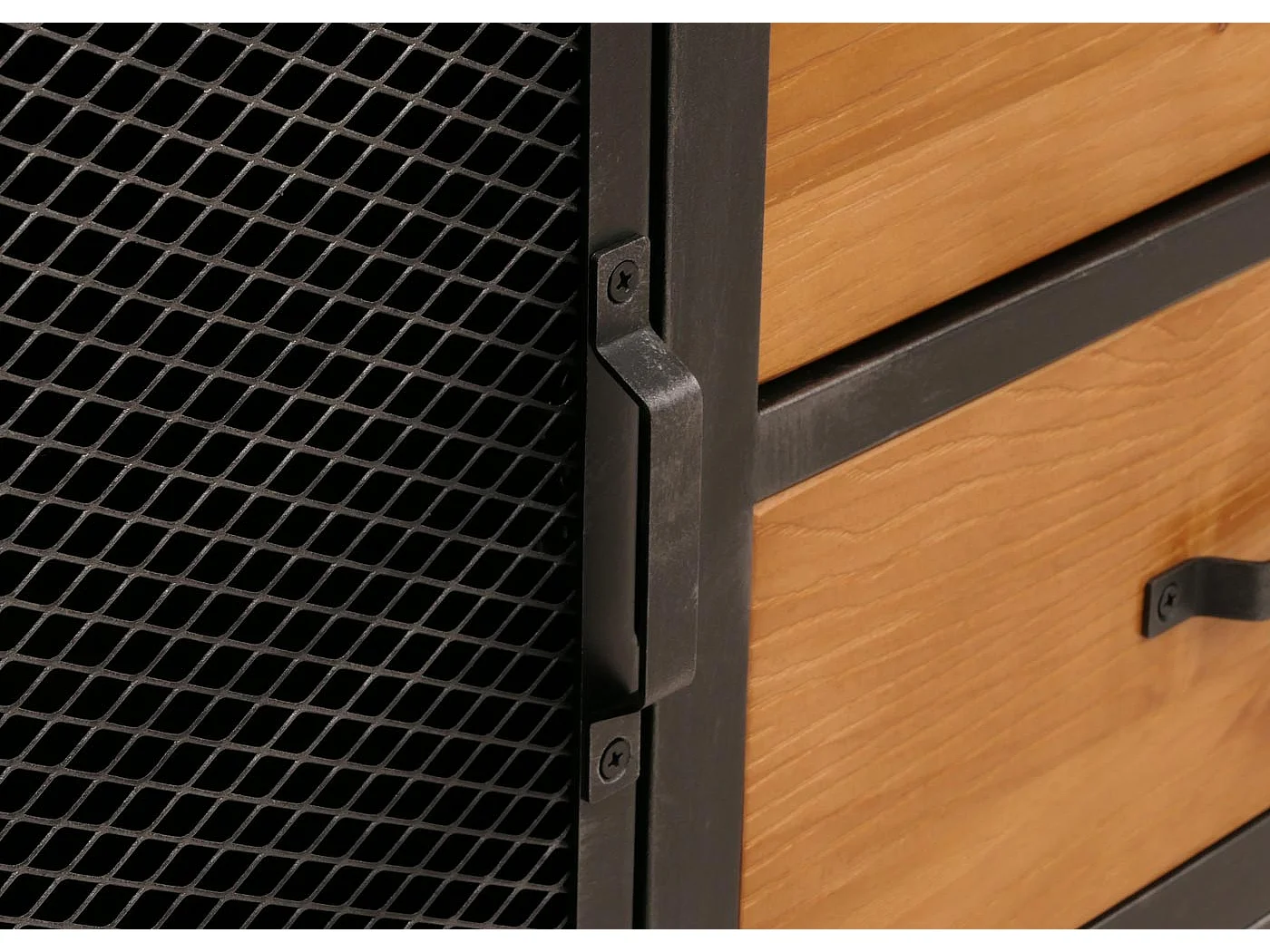 Sideboard MCW-N28, Schwarz, natur