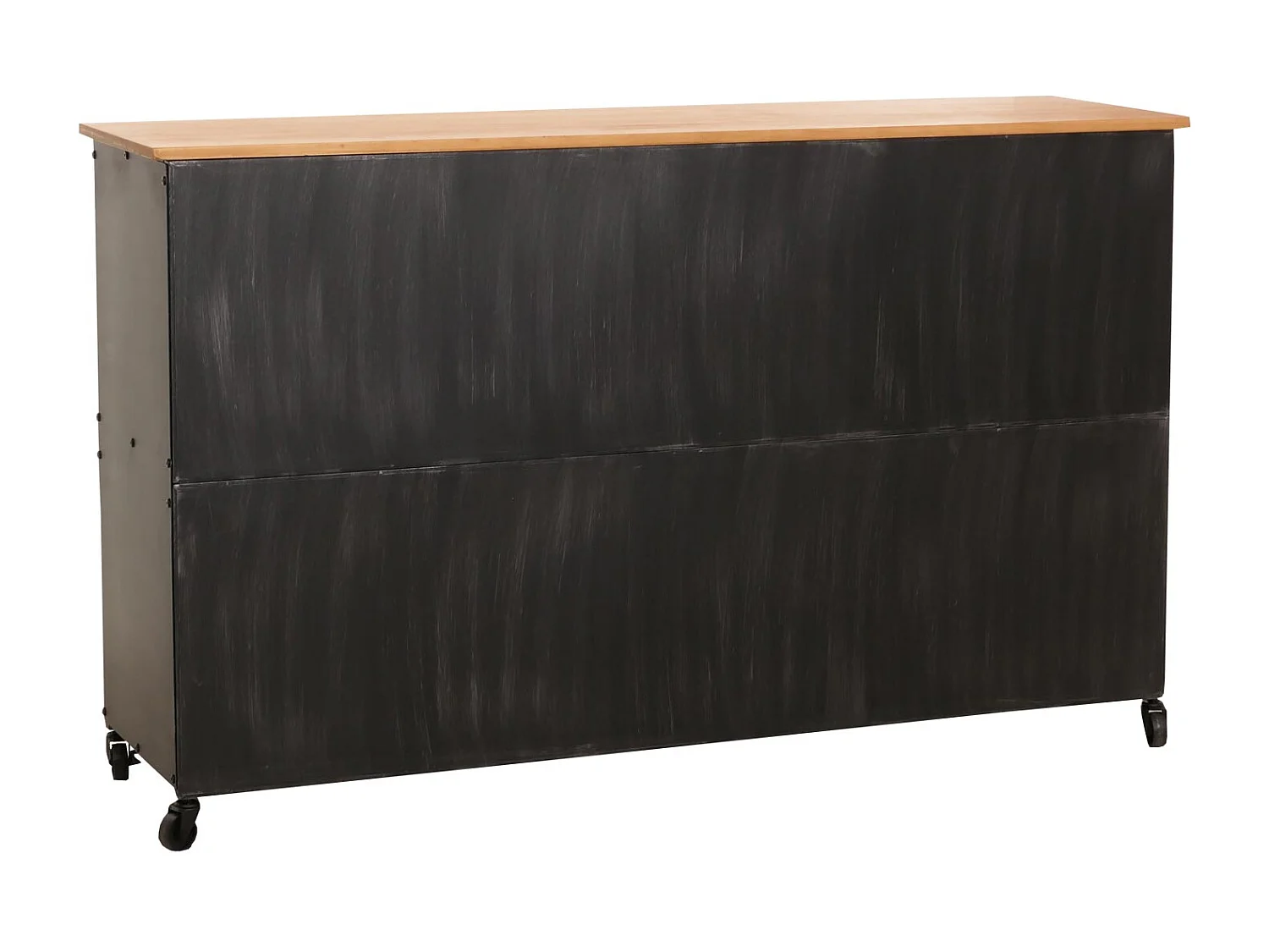 Sideboard MCW-N28, Schwarz, natur