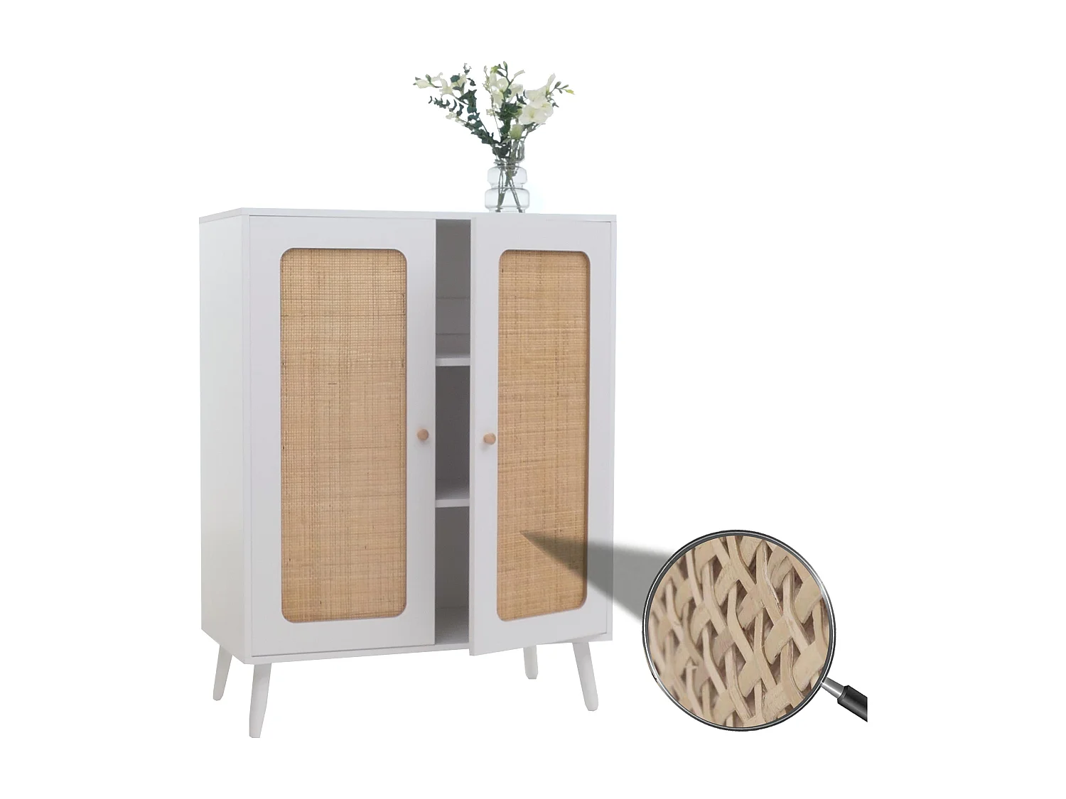 Highboard MCW-M38, Weiß