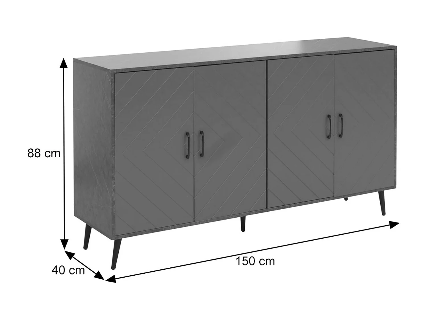 Kredens MCW-N89,  marmurowy wygląd, szary