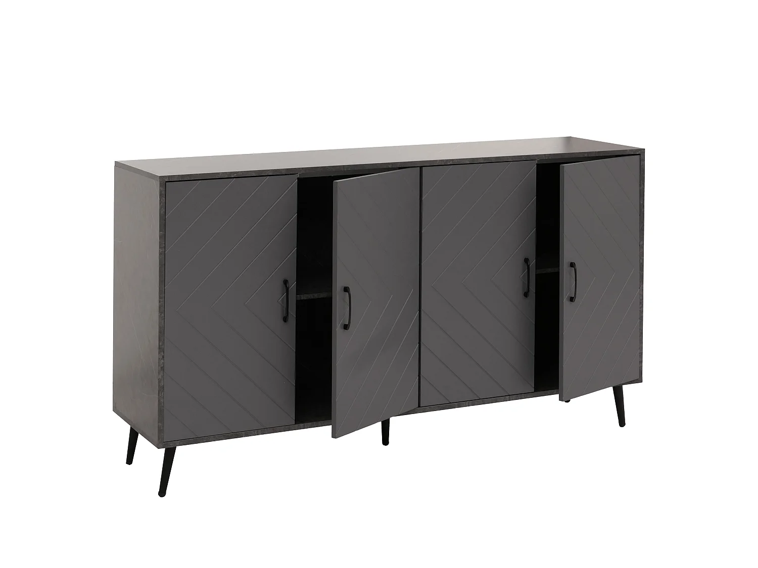 Sideboard MCW-N89,  grey marble effect