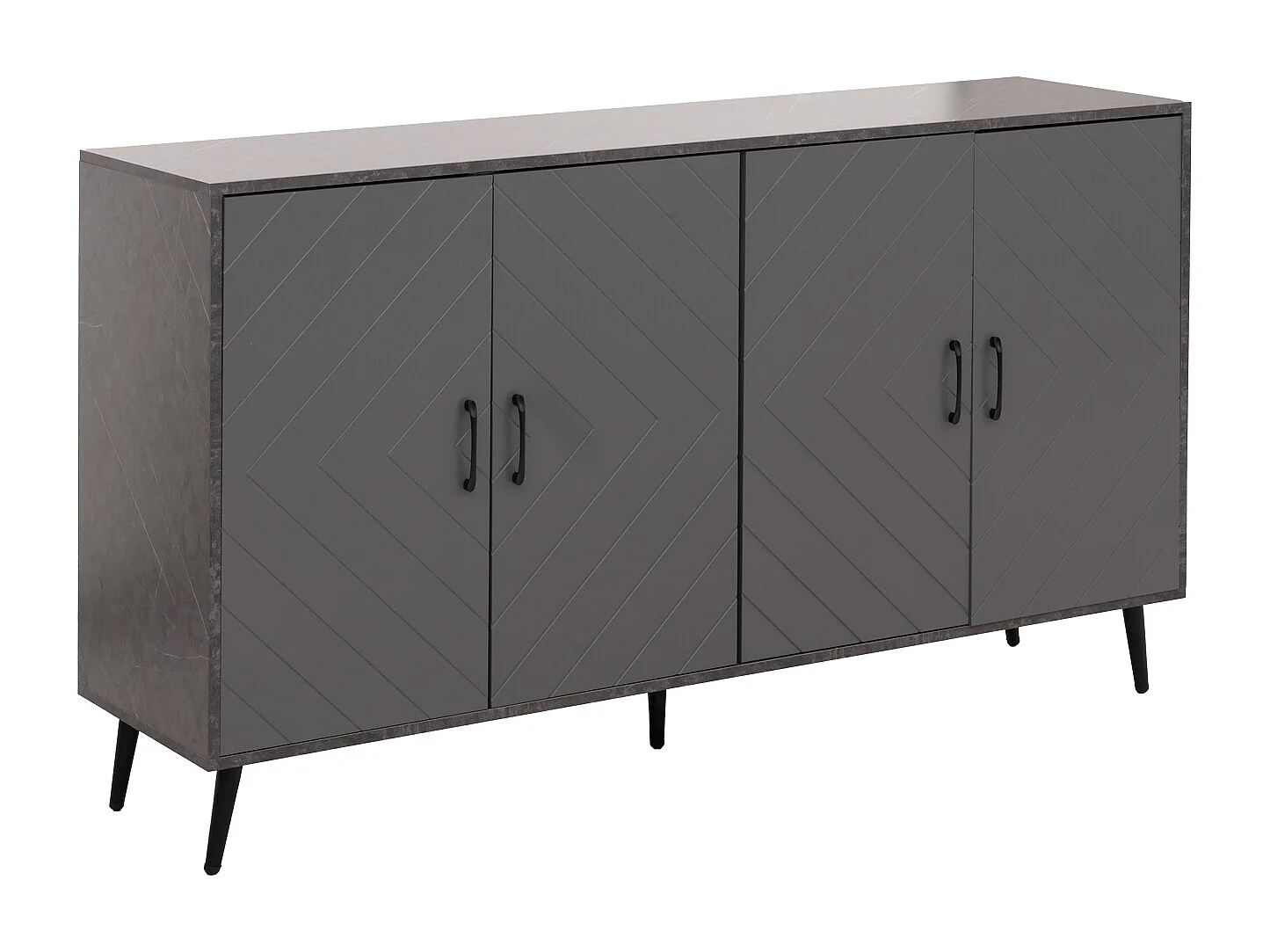 Sideboard MCW-N89,  grey marble effect