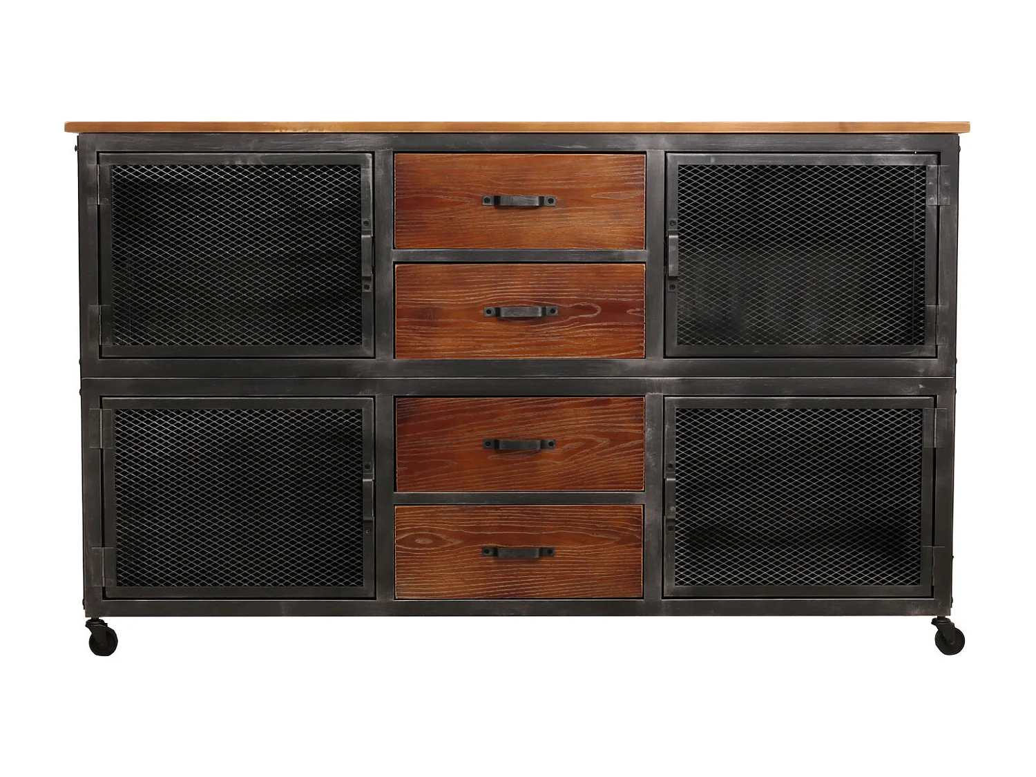 Sideboard MCW-N28, Schwarz, braun