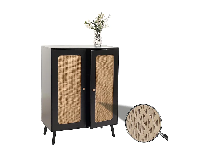 Highboard MCW-M38, Schwarz