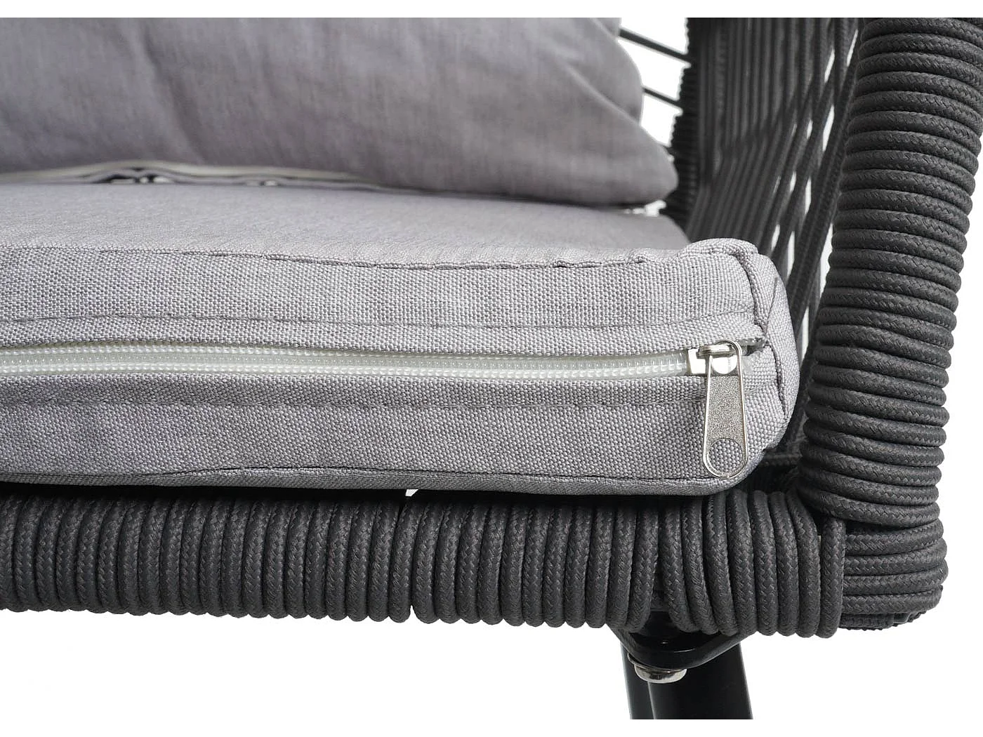 Chaise de jardin MCW-O12 (lot de 2),  anthracite, housse grise