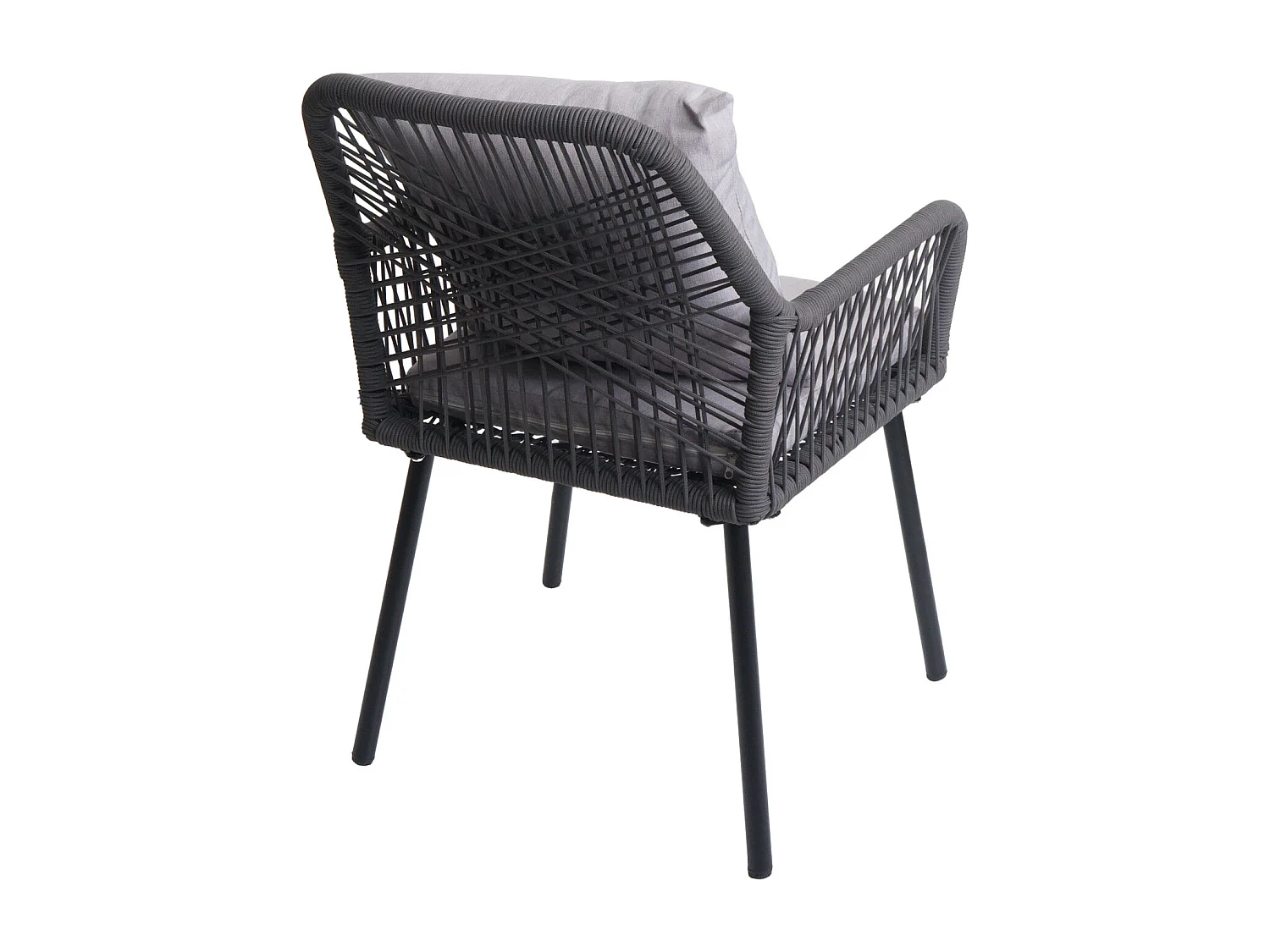 Chaise de jardin MCW-O12 (lot de 2),  anthracite, housse grise