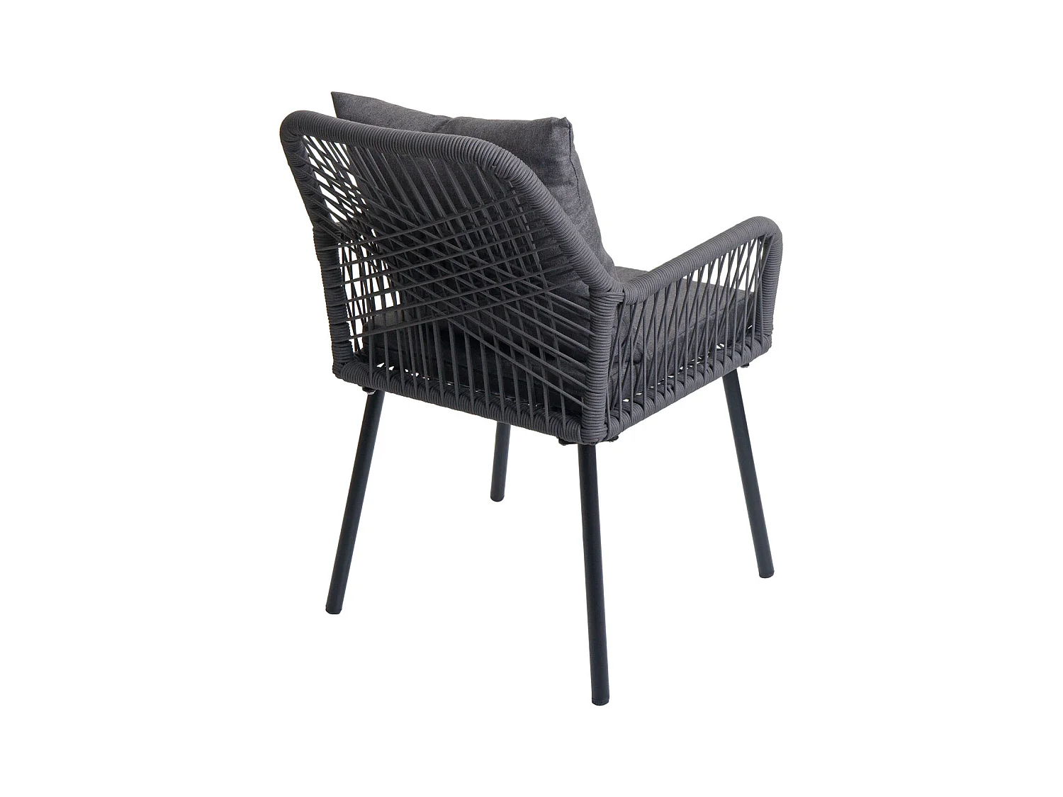 Chaise de jardin MCW-O12 (lot de 2),  anthracite, housse gris foncé