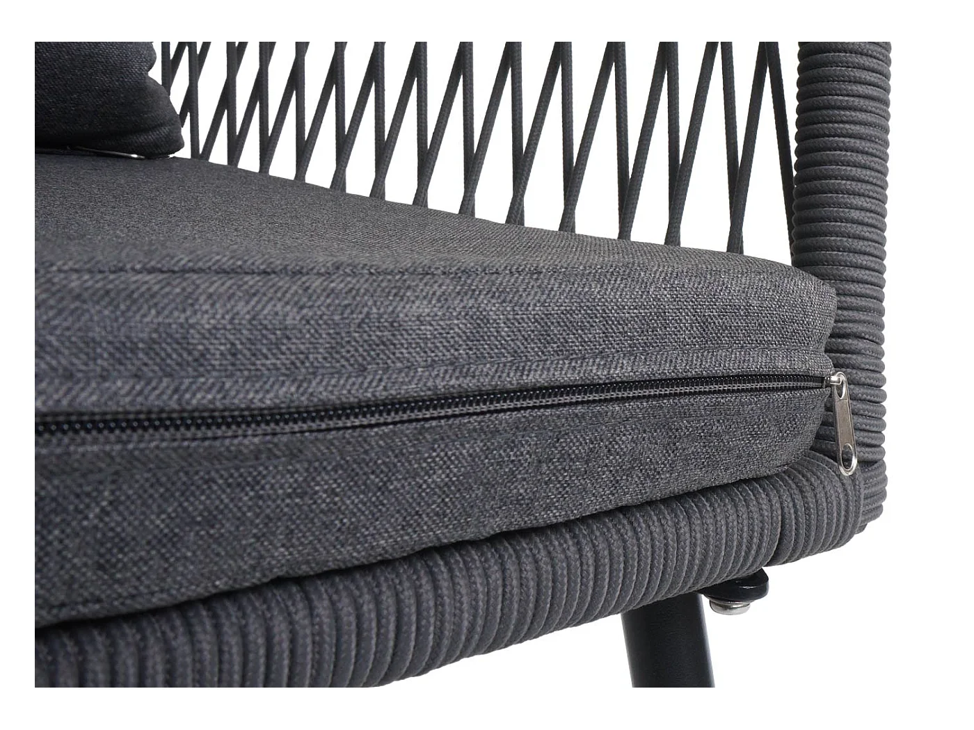 Chaise de jardin MCW-O12 (lot de 2),  anthracite, housse gris foncé