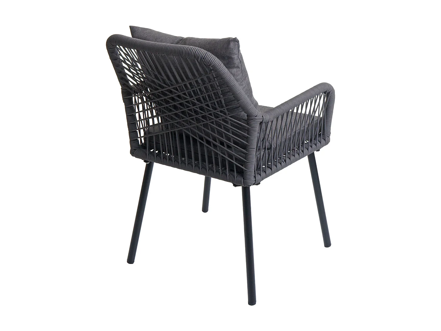 Chaise de jardin MCW-O12 (lot de 2),  anthracite, housse gris foncé