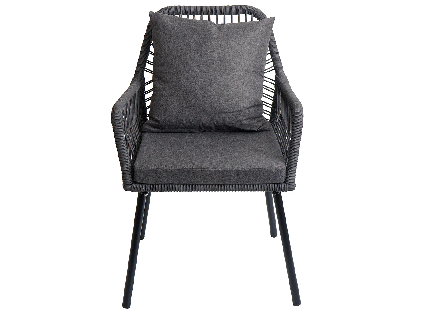 Gartenstuhl MCW-O12 (2er-Set), Anthrazit, Bezug dunkelgrau