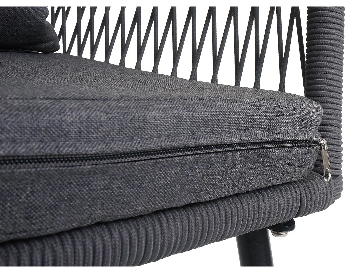 Gartenstuhl MCW-O12 (2er-Set), Anthrazit, Bezug dunkelgrau