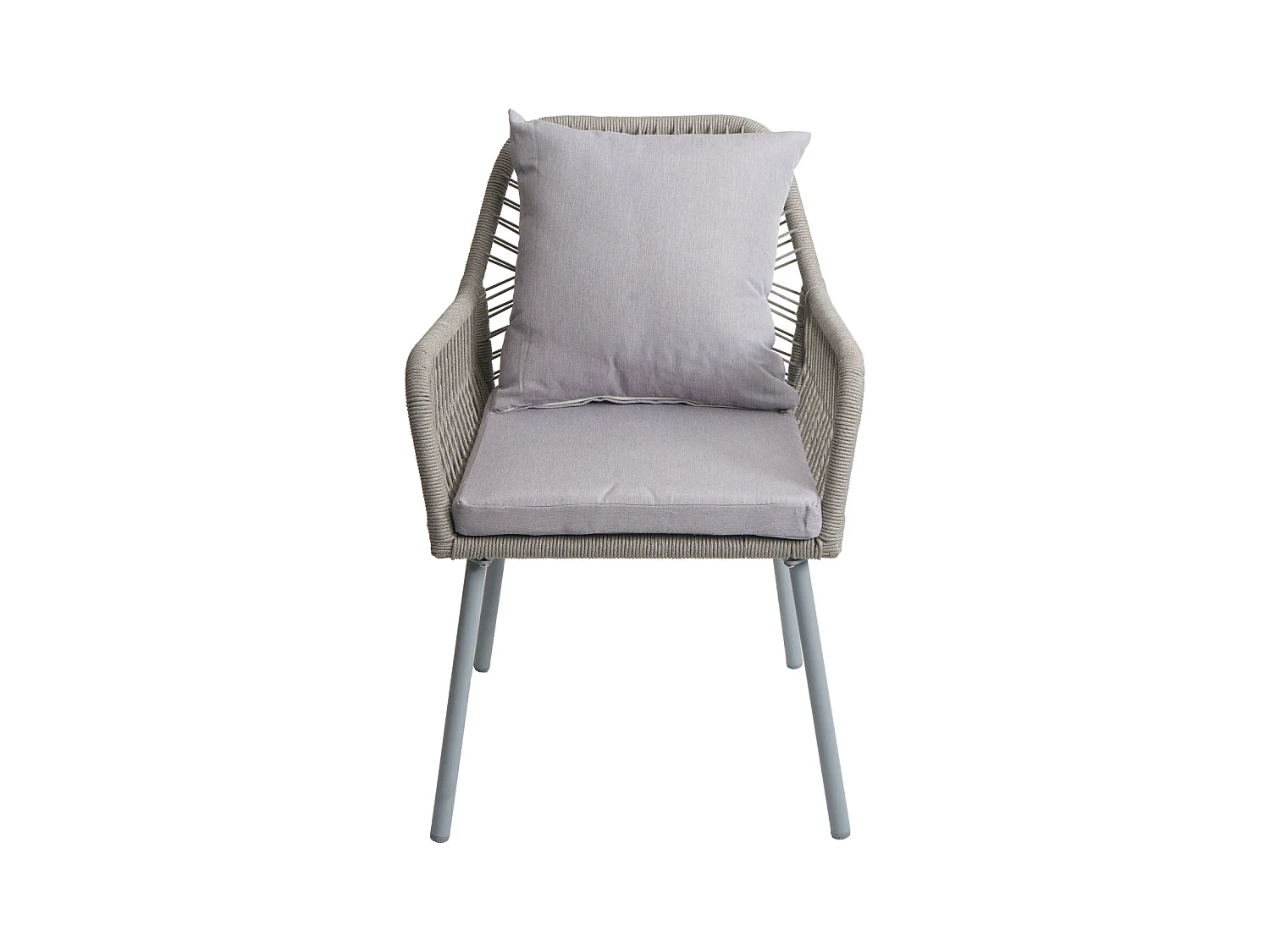 Gartenstuhl MCW-O12 (2er-Set), Grau, Bezug grau