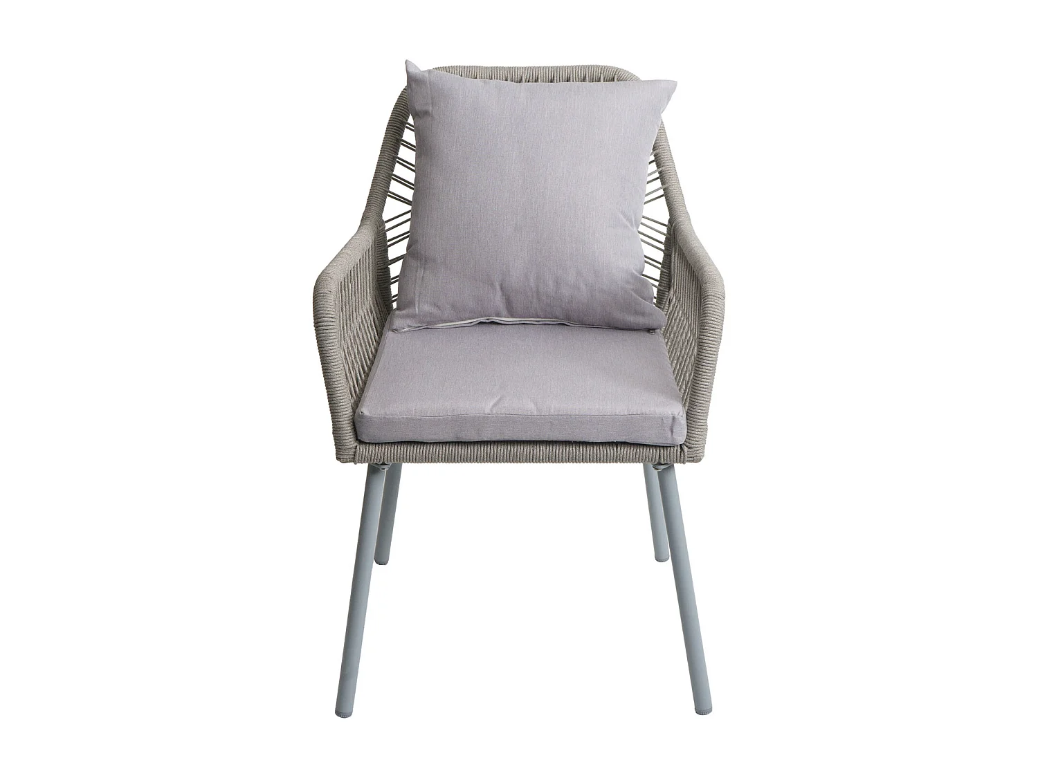 Gartenstuhl MCW-O12 (2er-Set), Grau, Bezug grau