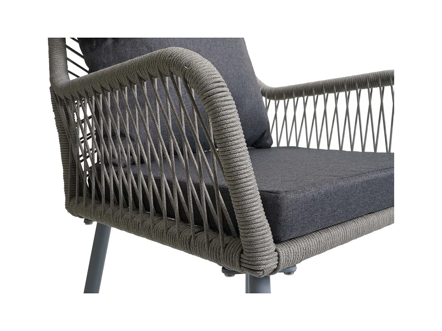 Chaise de jardin MCW-O12 (lot de 2),  gris, housse gris foncé