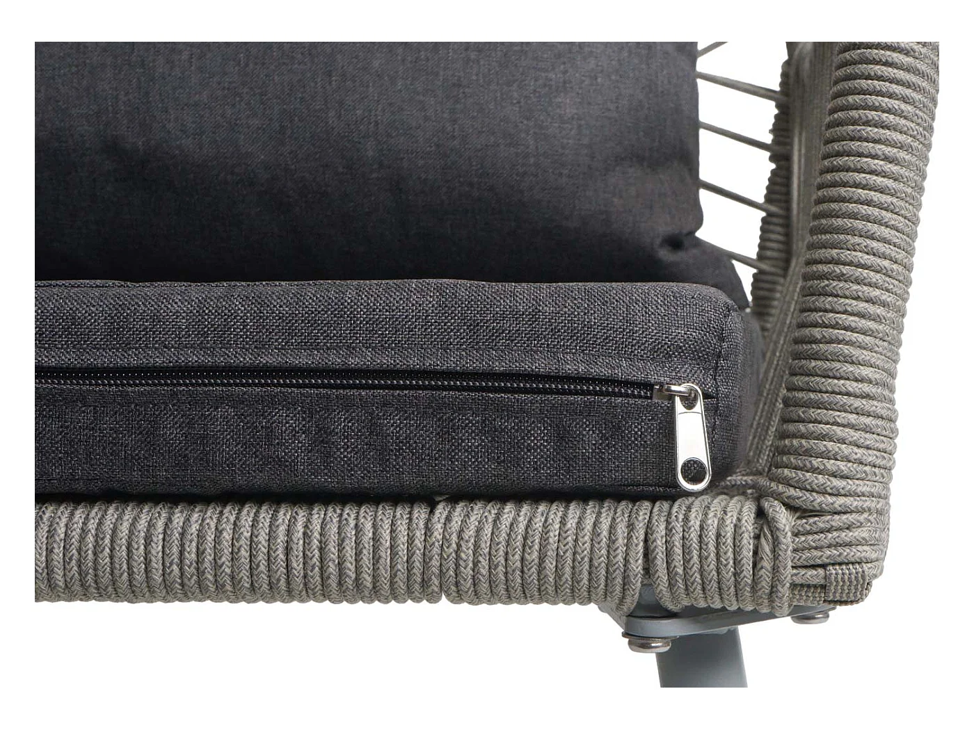 Chaise de jardin MCW-O12 (lot de 2),  gris, housse gris foncé