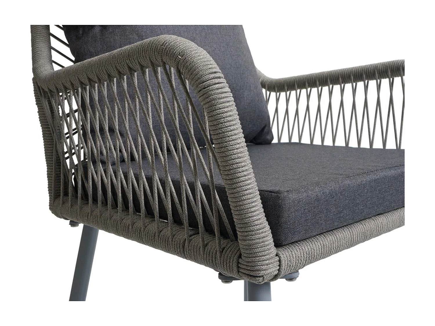 Chaise de jardin MCW-O12 (lot de 2),  gris, housse gris foncé