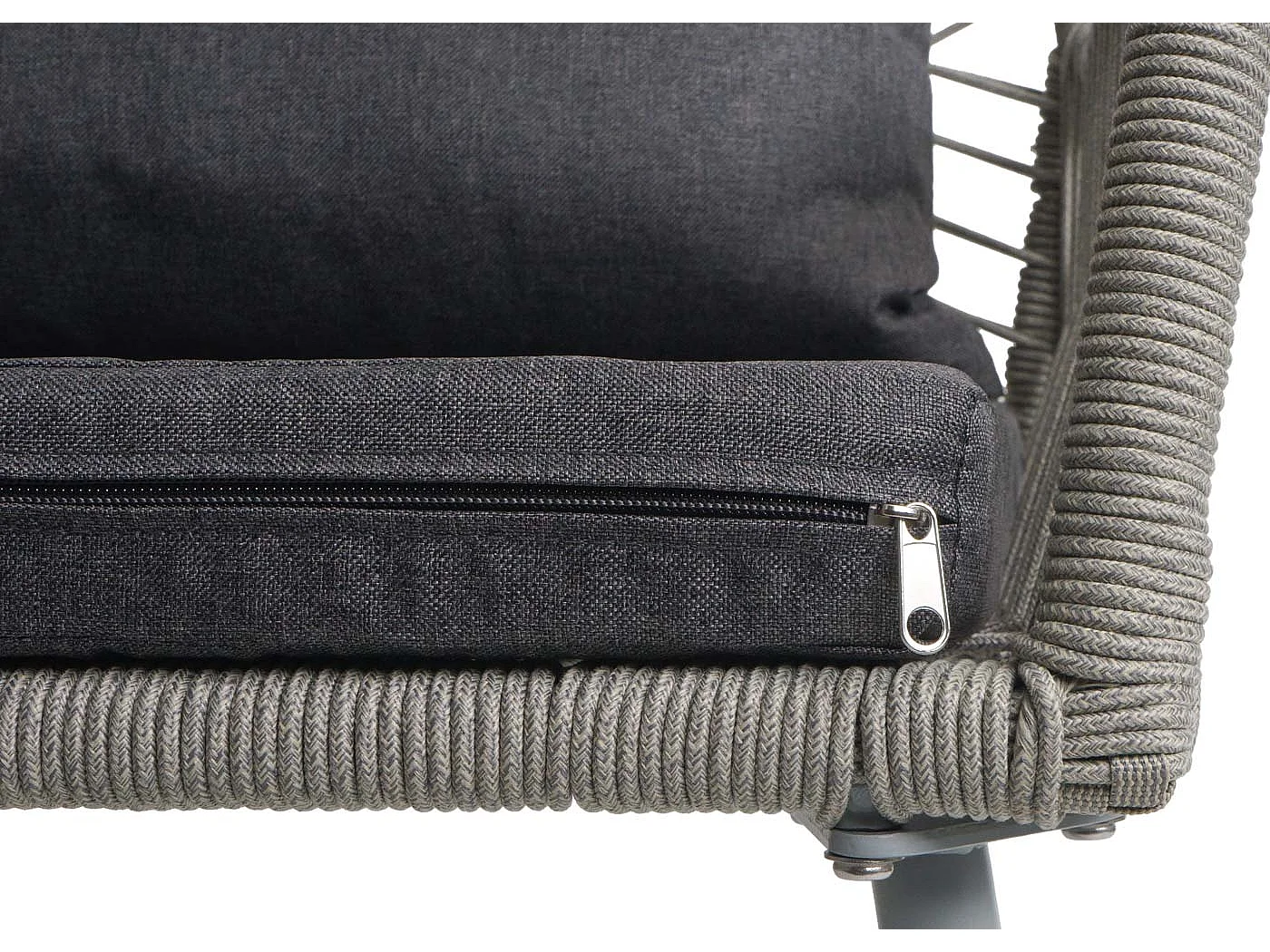 Chaise de jardin MCW-O12 (lot de 2),  gris, housse gris foncé