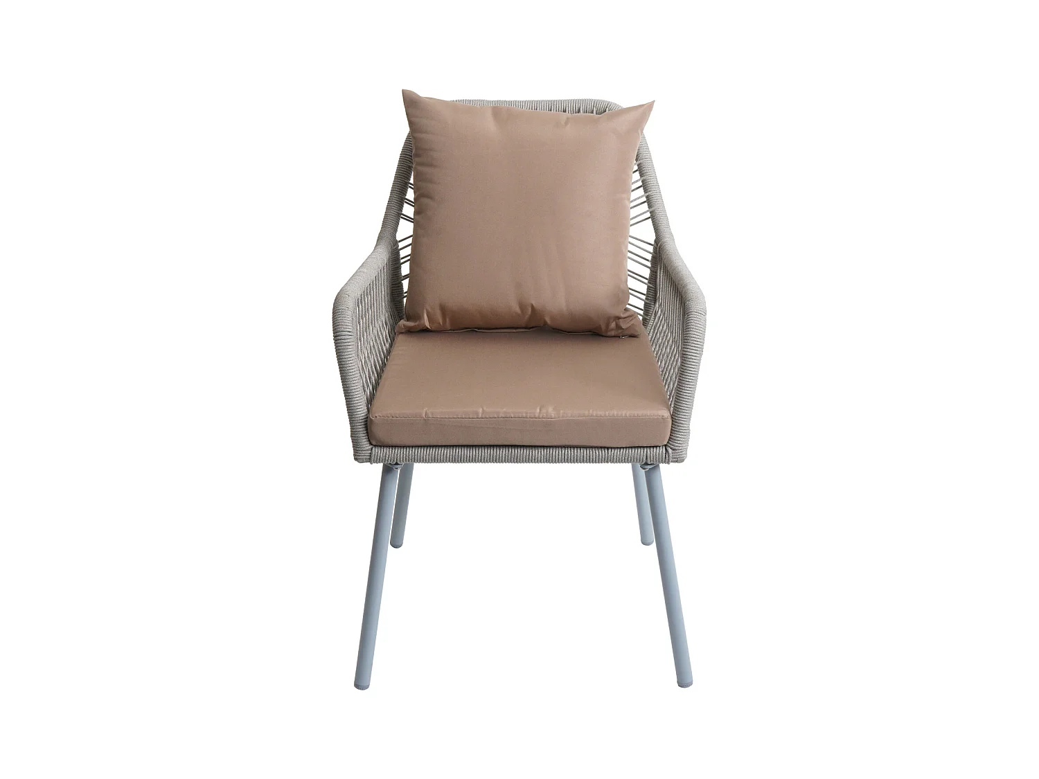 Gartenstuhl MCW-O12 (2er-Set), Grau, Bezug taupe