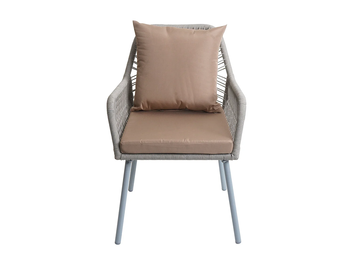 Tuinstoel MCW-O12 (set van 2),  grijs, bekleding taupe