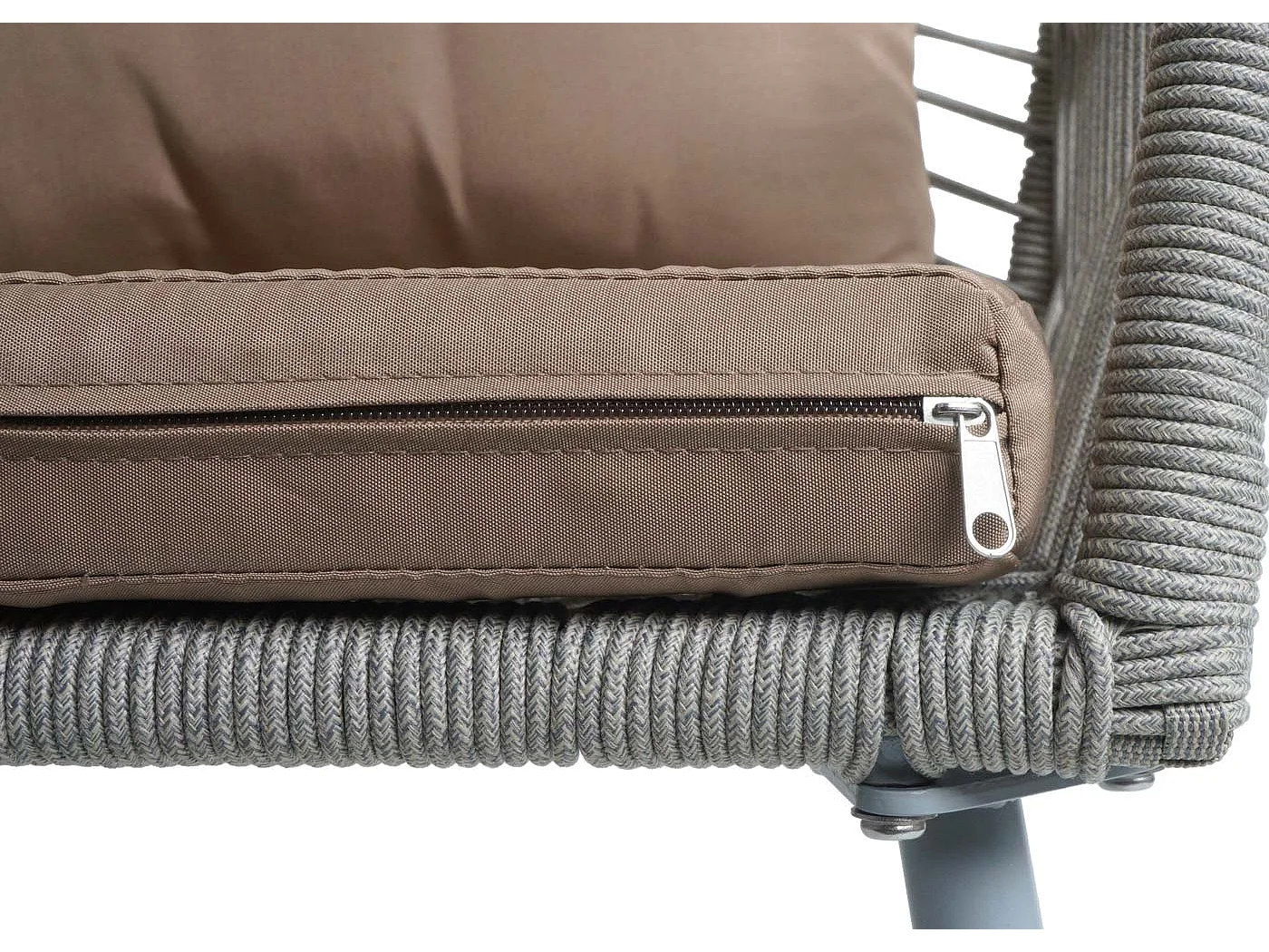 Tuinstoel MCW-O12 (set van 2),  grijs, bekleding taupe