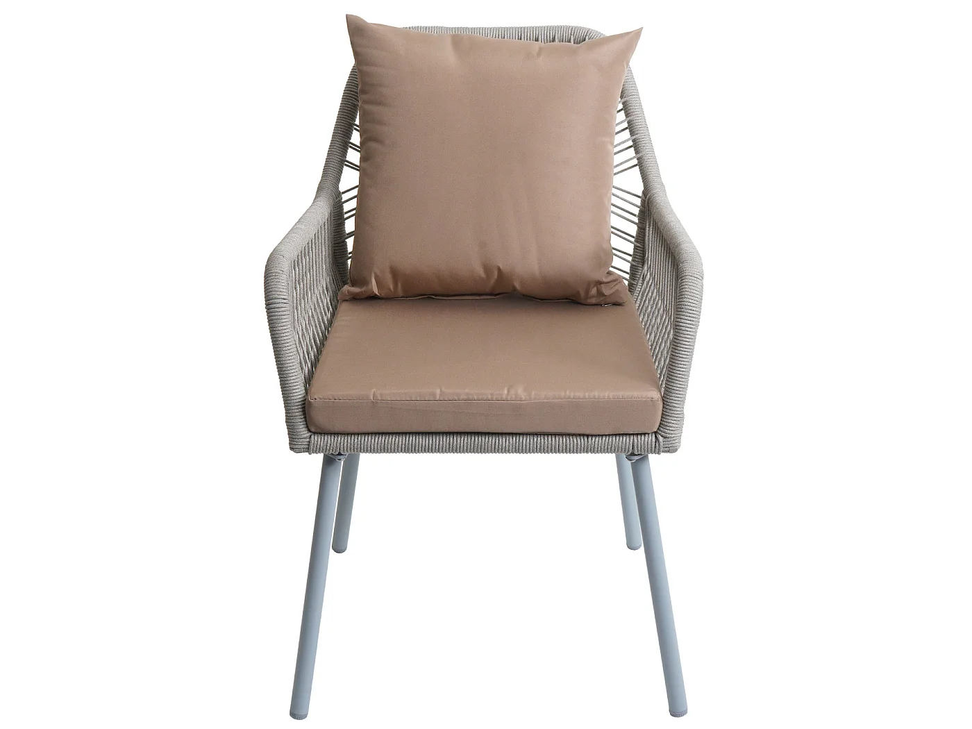 Tuinstoel MCW-O12 (set van 2),  grijs, bekleding taupe